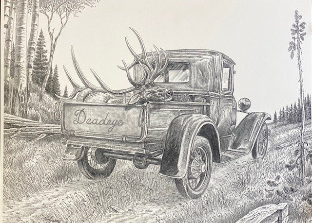 Old Pickup Elk-Print image 0
