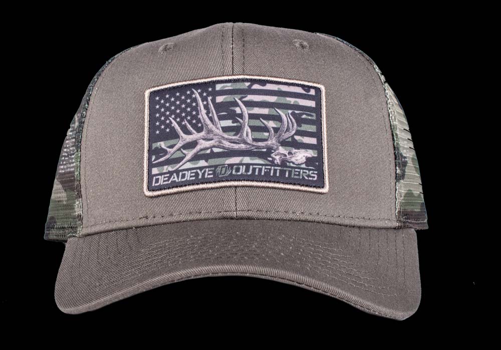 Camo Elk Hat-Military Green-Pre Curved image 1